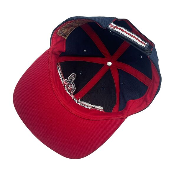 Cleveland Indians Hat Cap Strap Back Red Blue Chief Wahoo MLB Baseball Mens - Picture 5 of 6